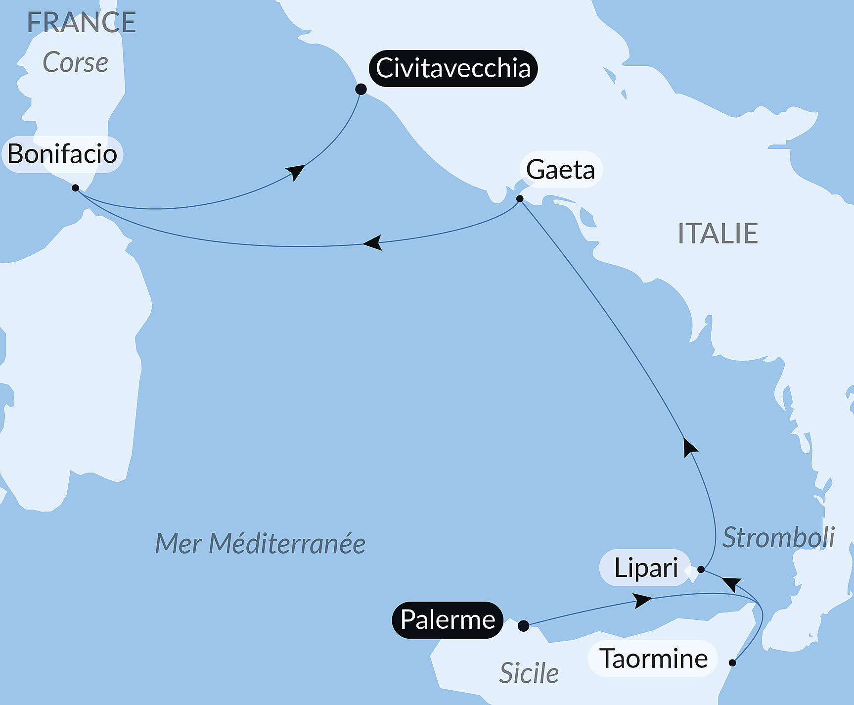 Carte itinéraire — Cités historiques et rivages méditerranéens