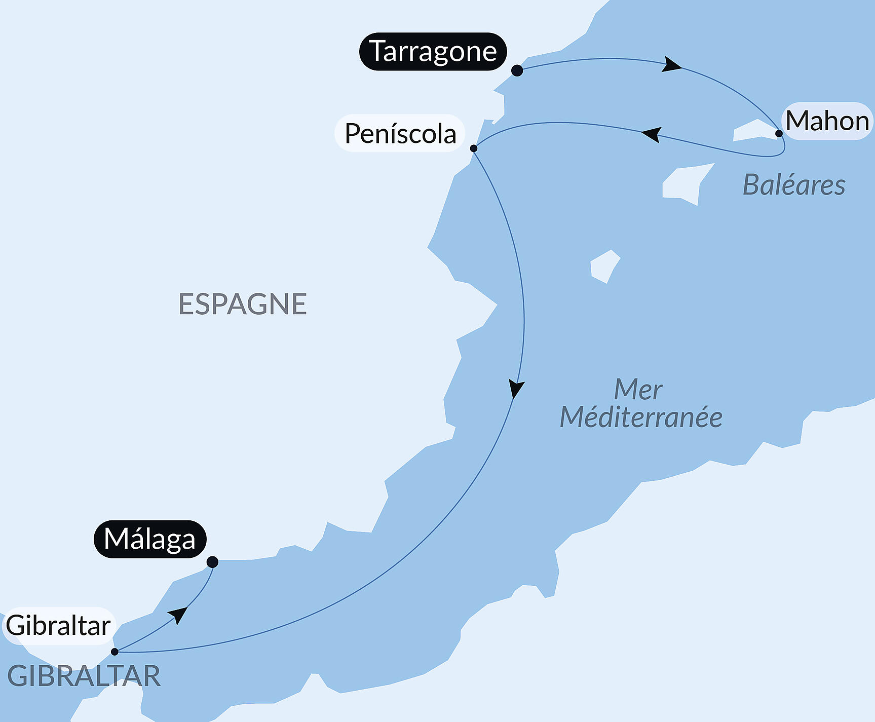 Carte itinéraire — Escapade ibérique