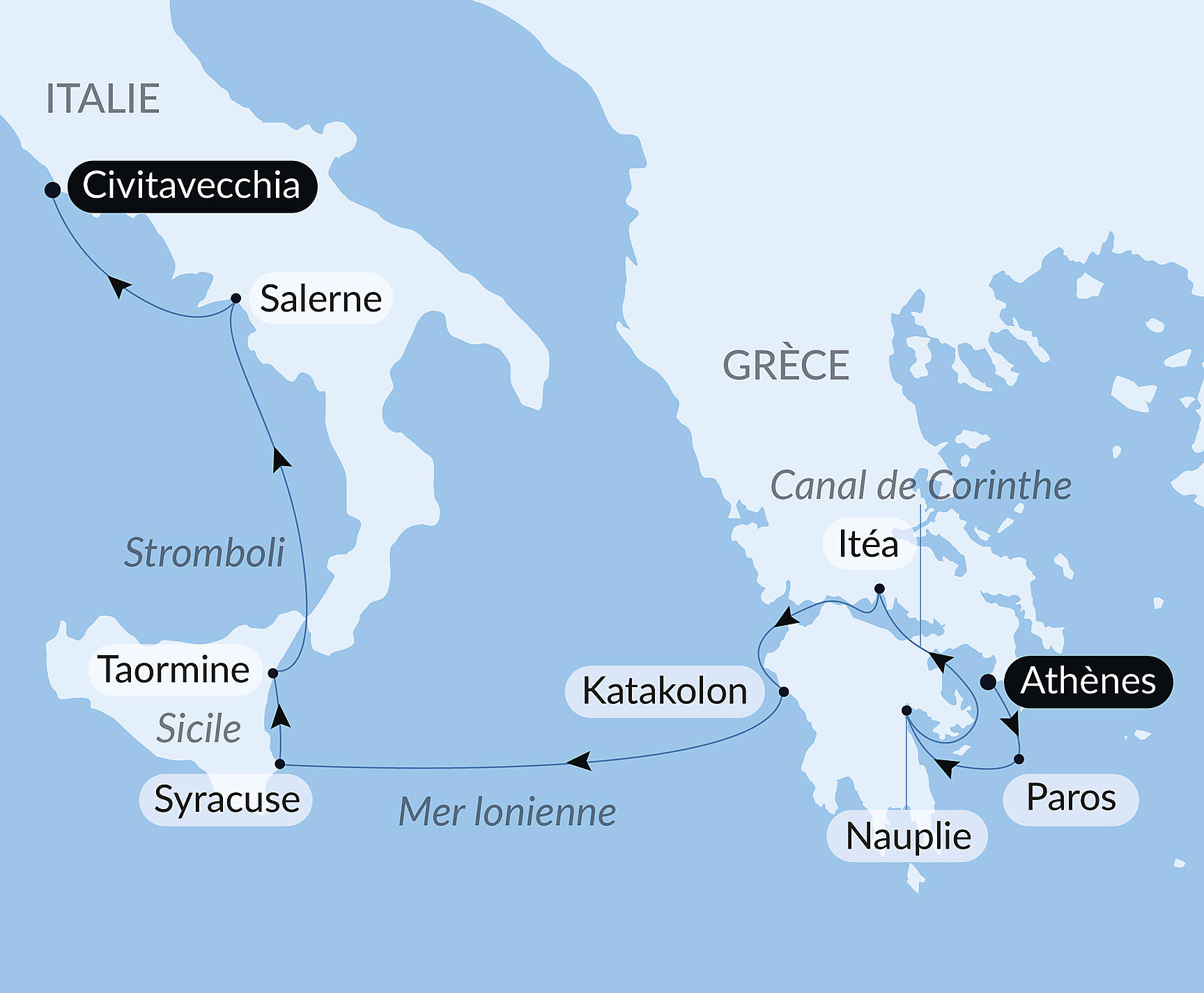 Carte itinéraire — Hommage à Maria Callas