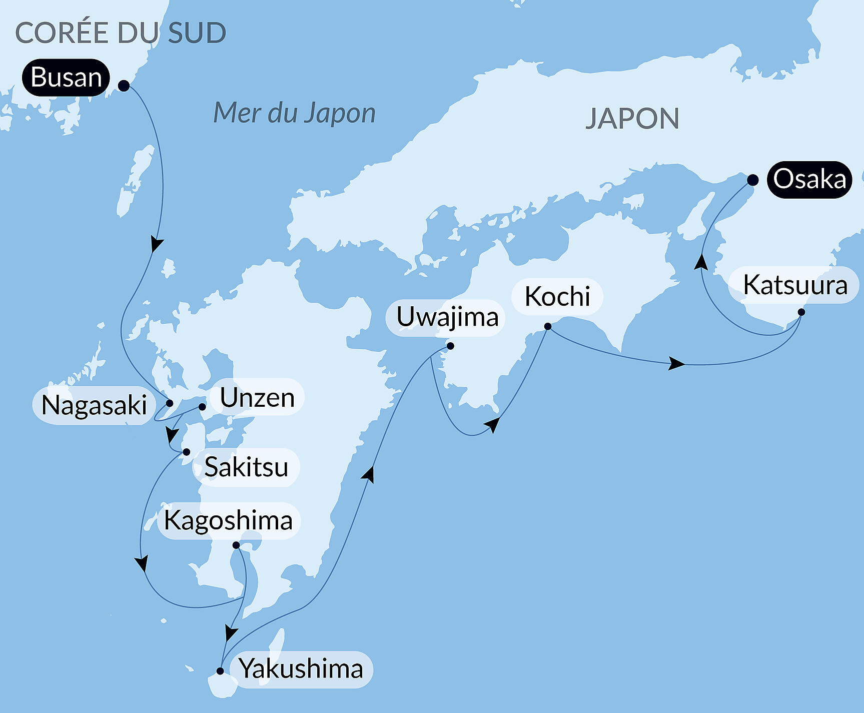 Carte itinéraire — Le Japon, entre traditions et modernité