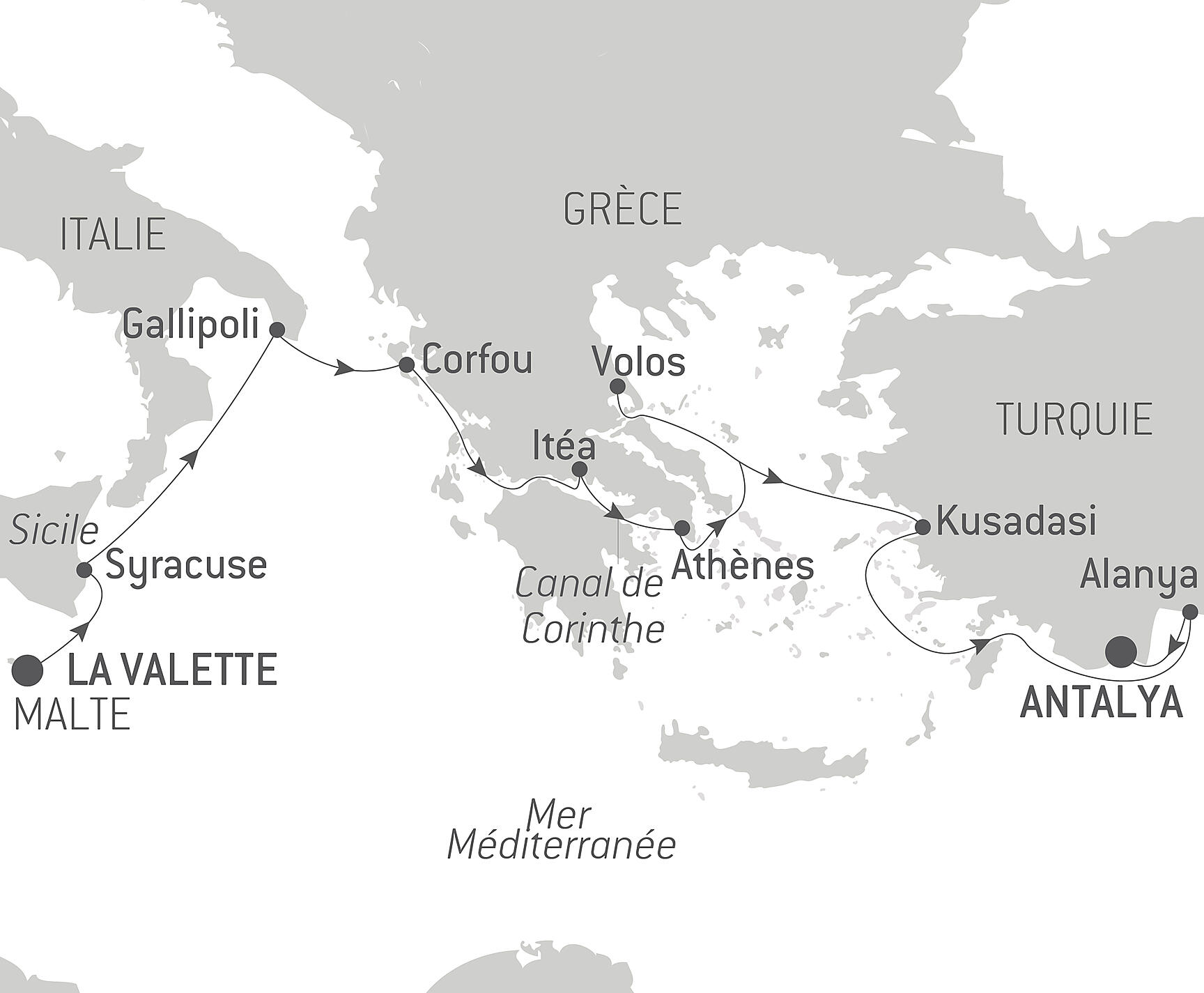 Carte itinéraire — La Méditerranée : empreintes des grandes civilisations