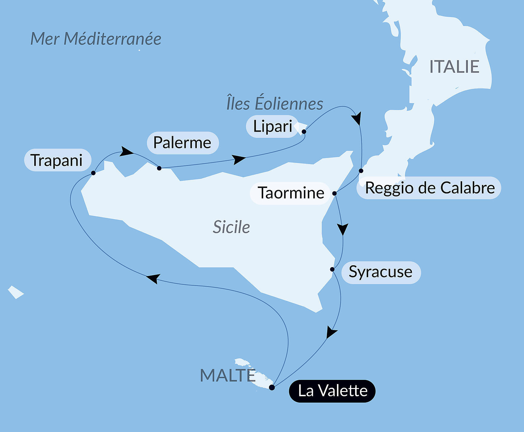 Carte itinéraire — Rivages authentiques d’Italie