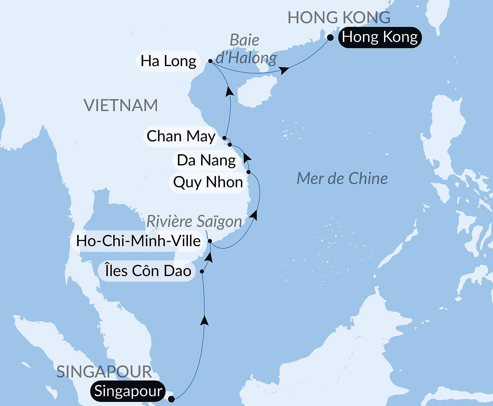 Carte itinéraire — Rivages vietnamiens