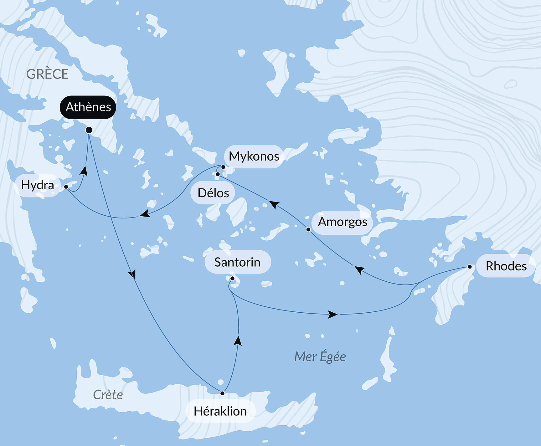 Carte itinéraire — Symphonie en mer : traditions musicales grecques