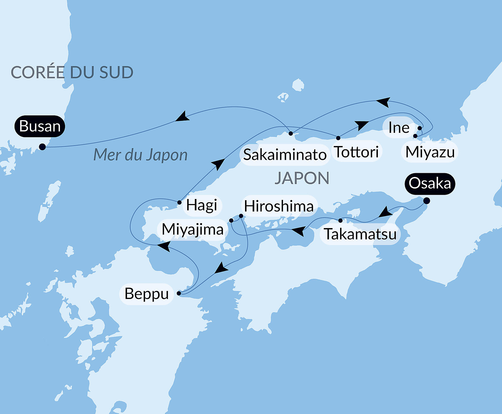 Carte itinéraire — Traditions ancestrales et sanctuaires légendaires nippons